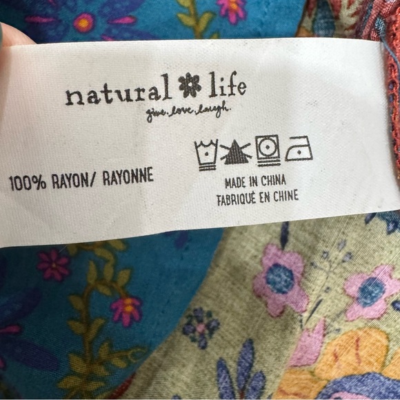 Natural Life Rebecca Maxi Dress Pockets Red Clay Long Sleeve Tiered Bohemian L - Picture 11 of 14